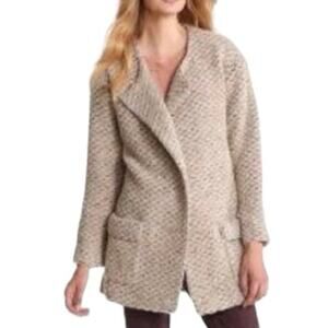 Joe's Jeans Erica Teddy Coat Wool Mohair Swing Jacket Small Neutral Plush